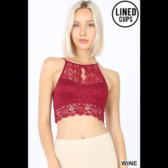 Racerback Bralette Keyhole Cutout *Wine color only - Picture 1 of 2